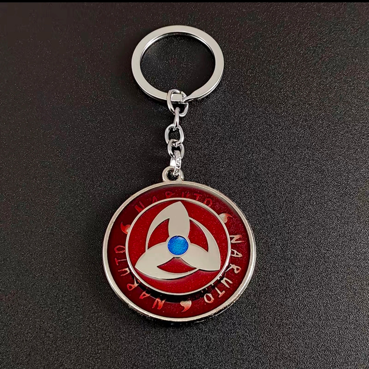 Narutoo Sharingan Rotatable Keychain - Spinning Eye Design Accessory with Detachable Charm