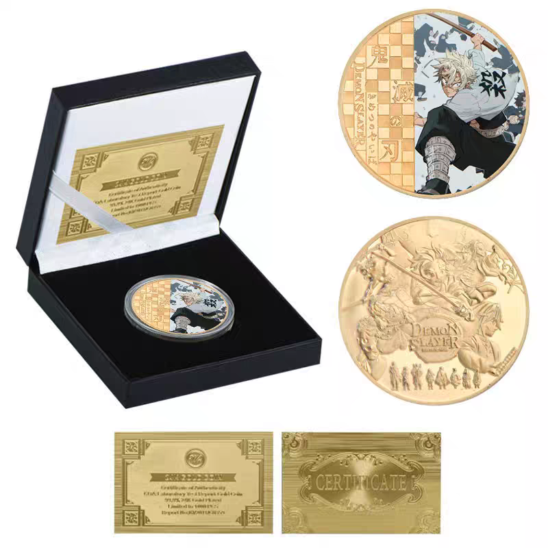 Demon Slayerr Tanjirou 24K Gold Plated Official Bank Coins - Limited Edition Commemorative Collection