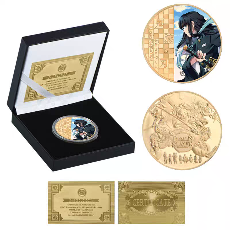 Demon Slayerr Tanjirou 24K Gold Plated Official Bank Coins - Limited Edition Commemorative Collection