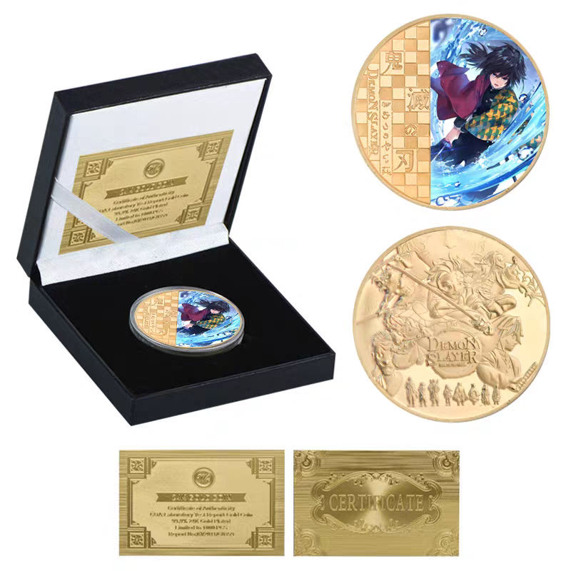 Demon Slayerr Tanjirou 24K Gold Plated Official Bank Coins - Limited Edition Commemorative Collection