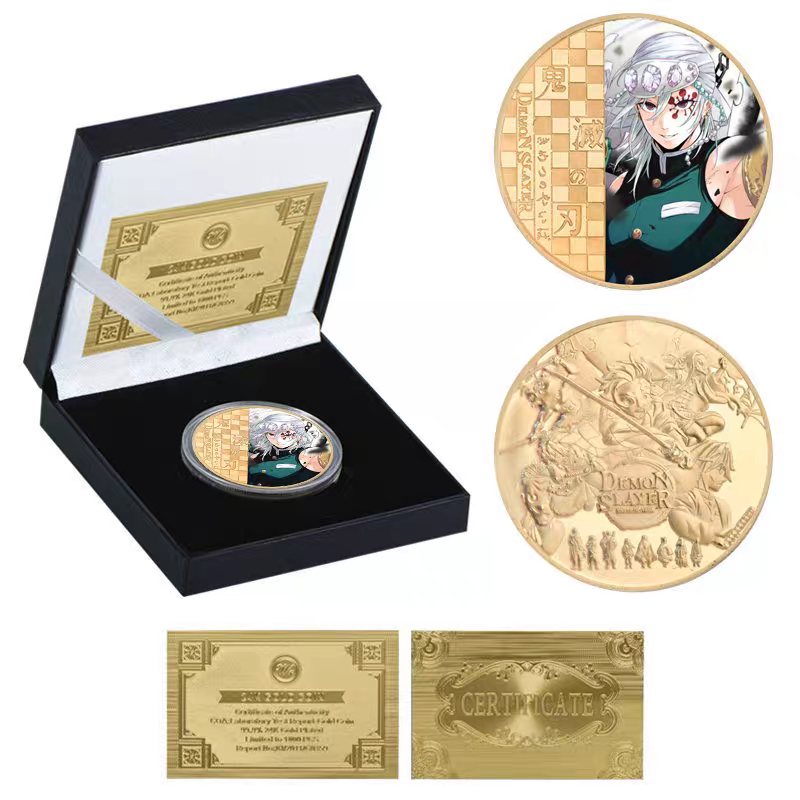 Demon Slayerr Tanjirou 24K Gold Plated Official Bank Coins - Limited Edition Commemorative Collection