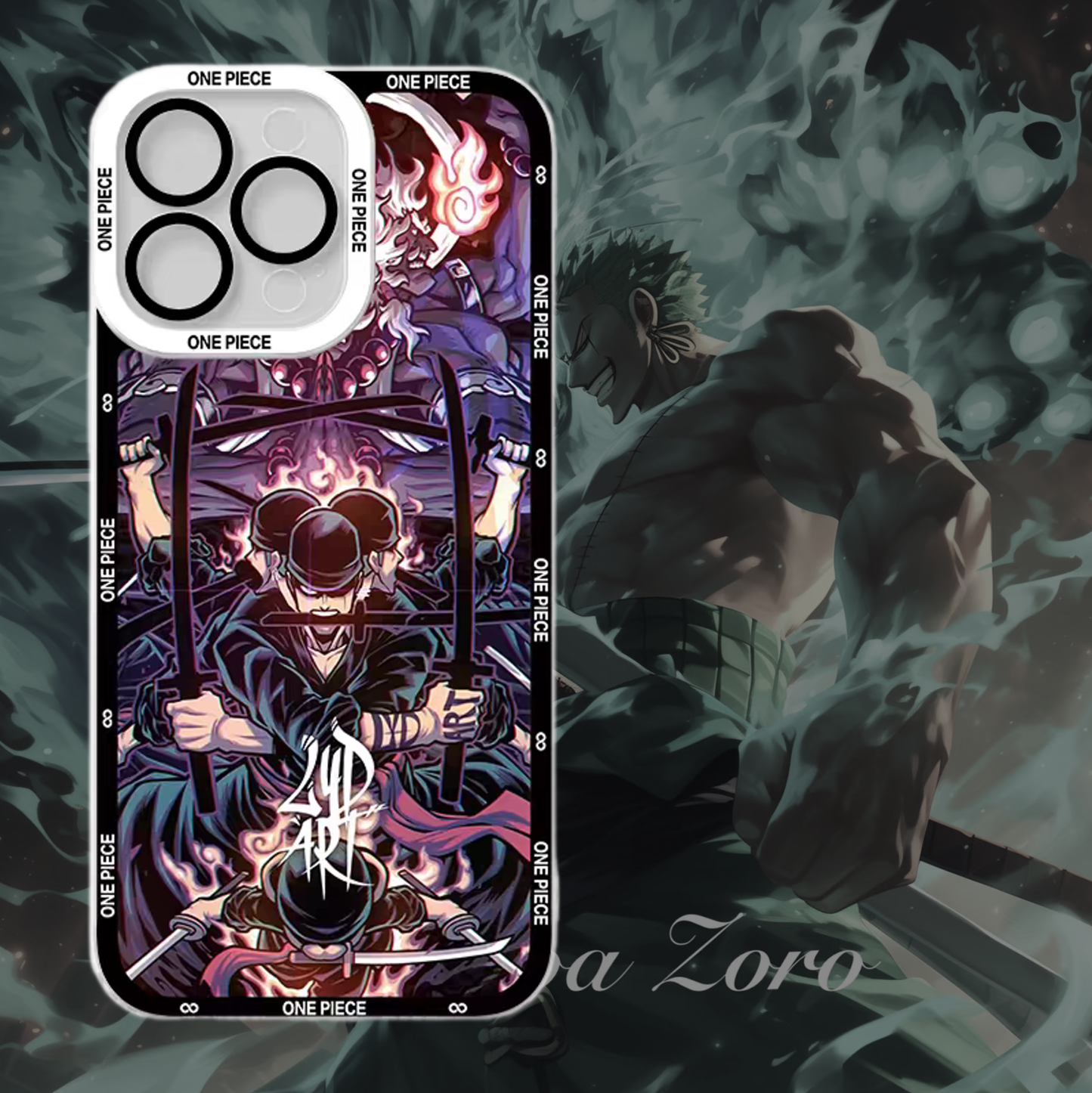 Luffy/Zoro Intense Combat iPhone silicone crash-resistant phone case