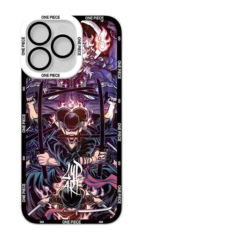 Luffy/Zoro Intense Combat iPhone silicone crash-resistant phone case