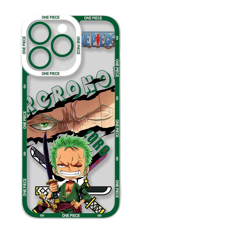 One Piece Anime Phone Case - Monkey D. Luffy Design, Transparent Back with 'ONE PIECE' Logos, Suitable for iPhone. High - Quality, Cute & Cool Style, Perfect for One Piece Fans. #OnePieceMerch #LuffyPhoneCase #AnimePhoneCovers