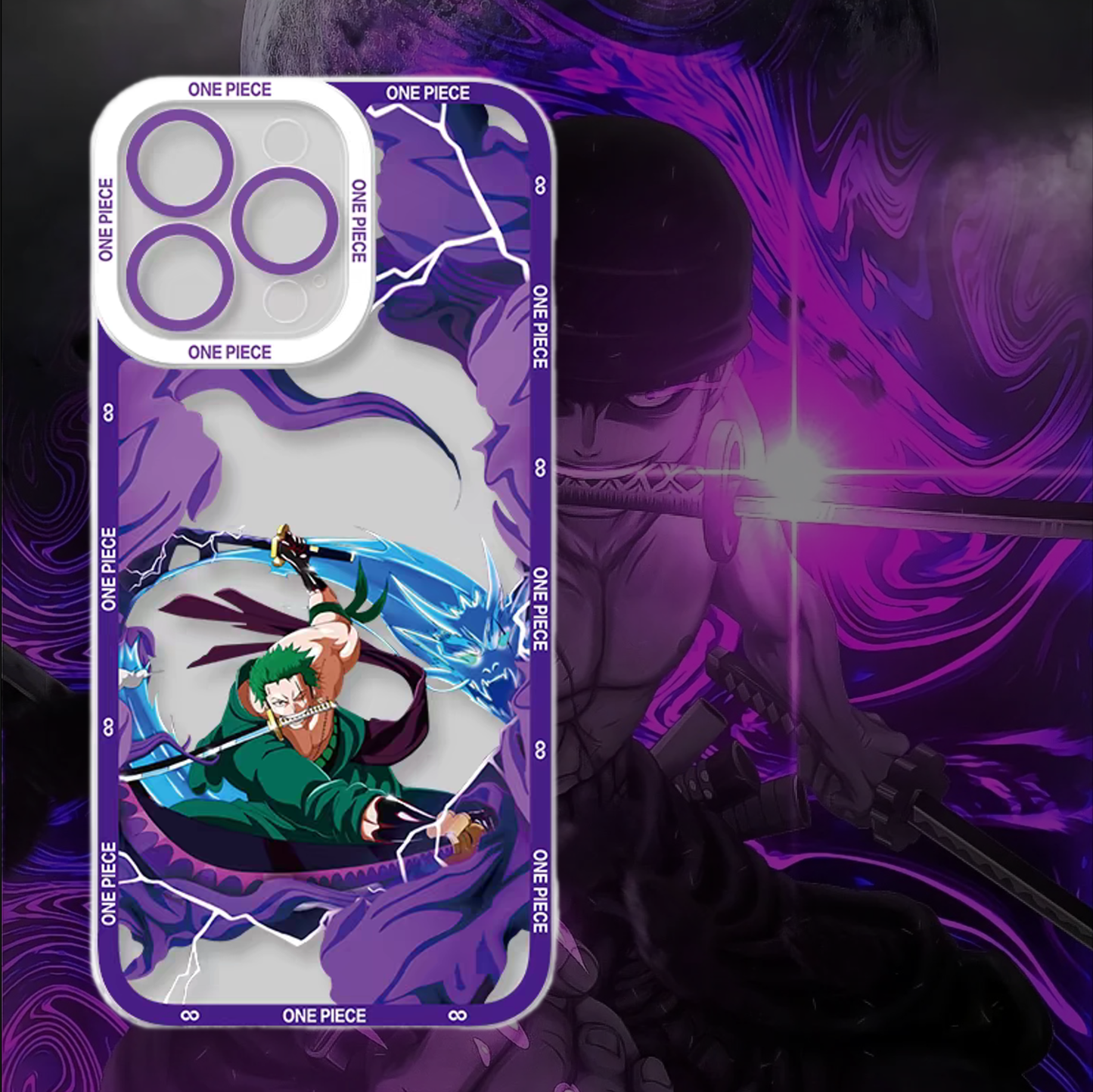Luffy/Zoro Intense Combat iPhone silicone crash-resistant phone case