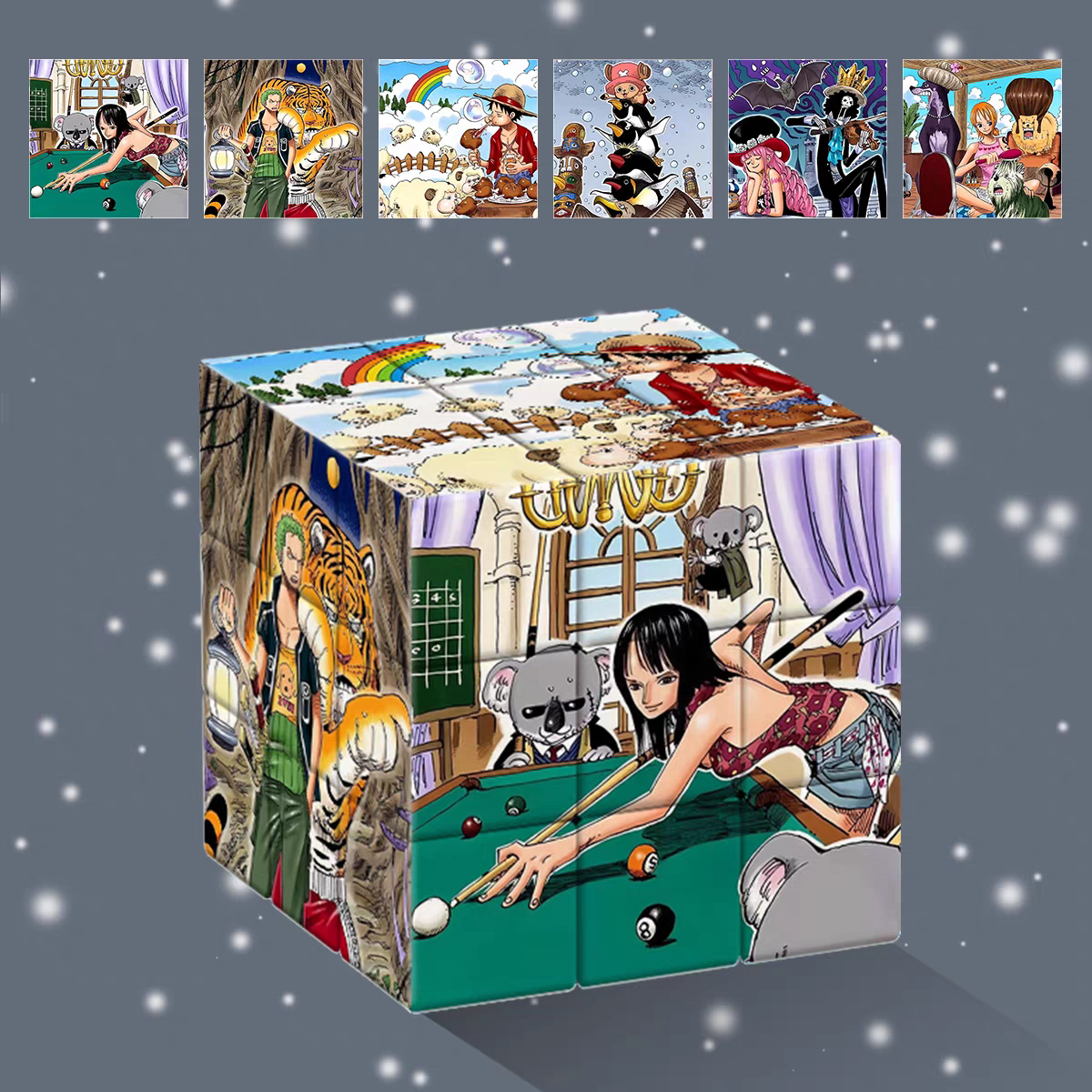 One Piecee Luffy/Zoro/Nami 3x3 Creative Rubik's Cube - Anime Puzzle Toy Gift Set