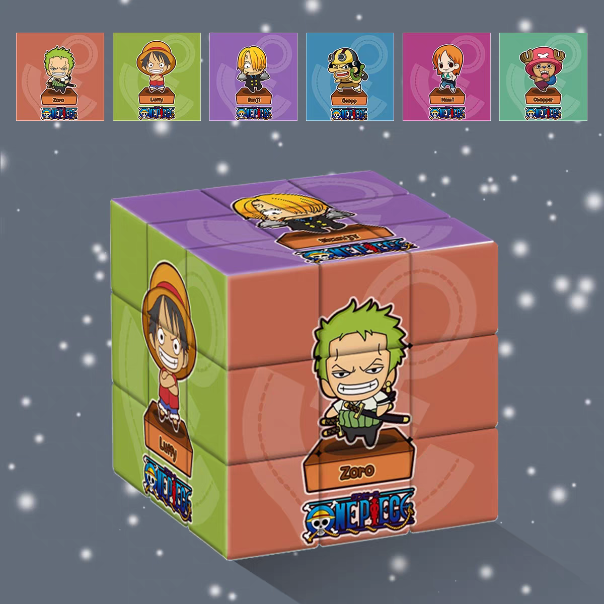 One Piecee Luffy/Zoro/Nami 3x3 Creative Rubik's Cube - Anime Puzzle Toy Gift Set