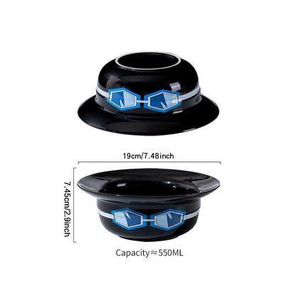 Luffy/Ace/Sabo Straw Hat Bowl - Cute Anime Logo Design, Fun Cartoon Tableware