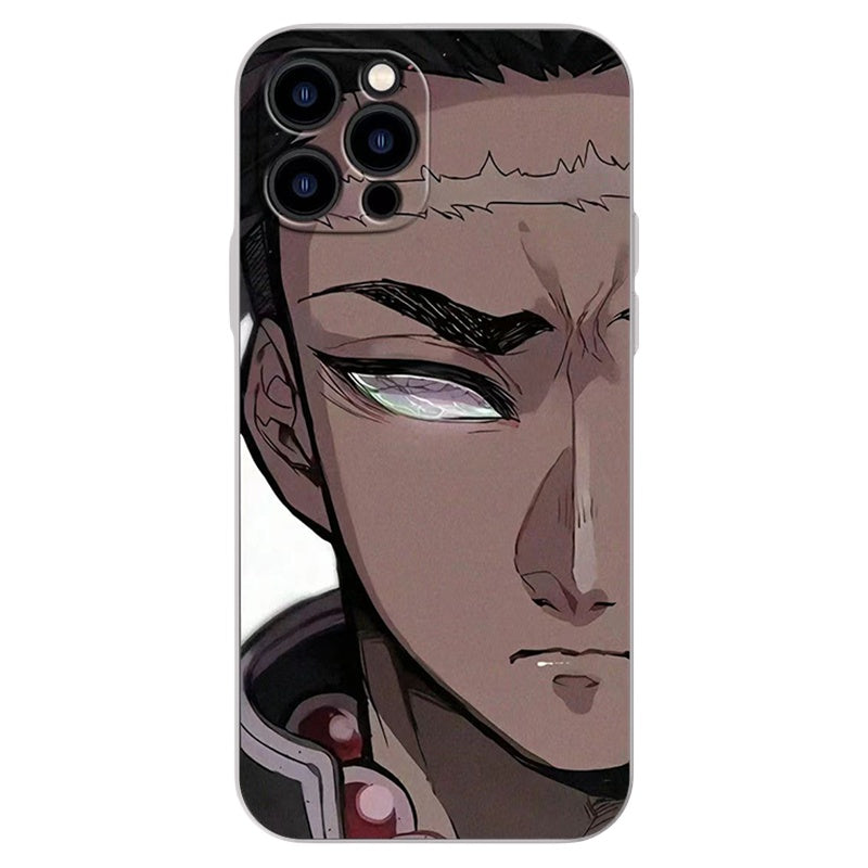Demon Slayerr Transparent Silicone Case - Kyoujurou/Sanemi/Muichirou Design, Shockproof & Scratch - Resistant for iPhone
