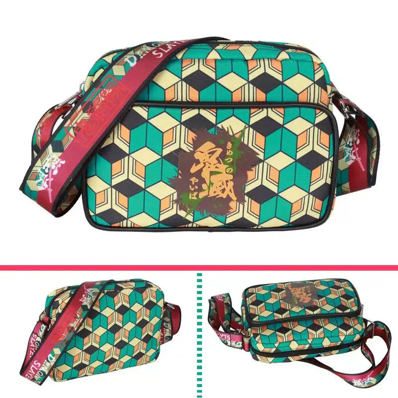 Demon Slayerr Tanjirou/Nezuko/Zenitsu/Giyuu Small Crossbody Bag - Student Satchel with Sufficient Capacity