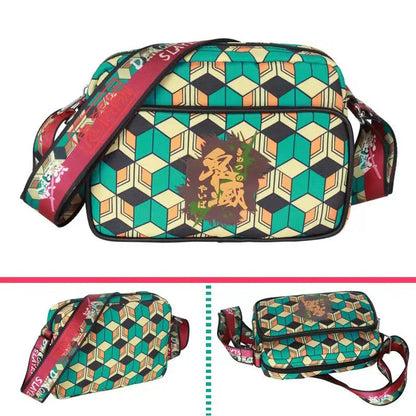 Demon Slayerr Tanjirou/Nezuko/Zenitsu/Giyuu Small Crossbody Bag - Student Satchel with Sufficient Capacity