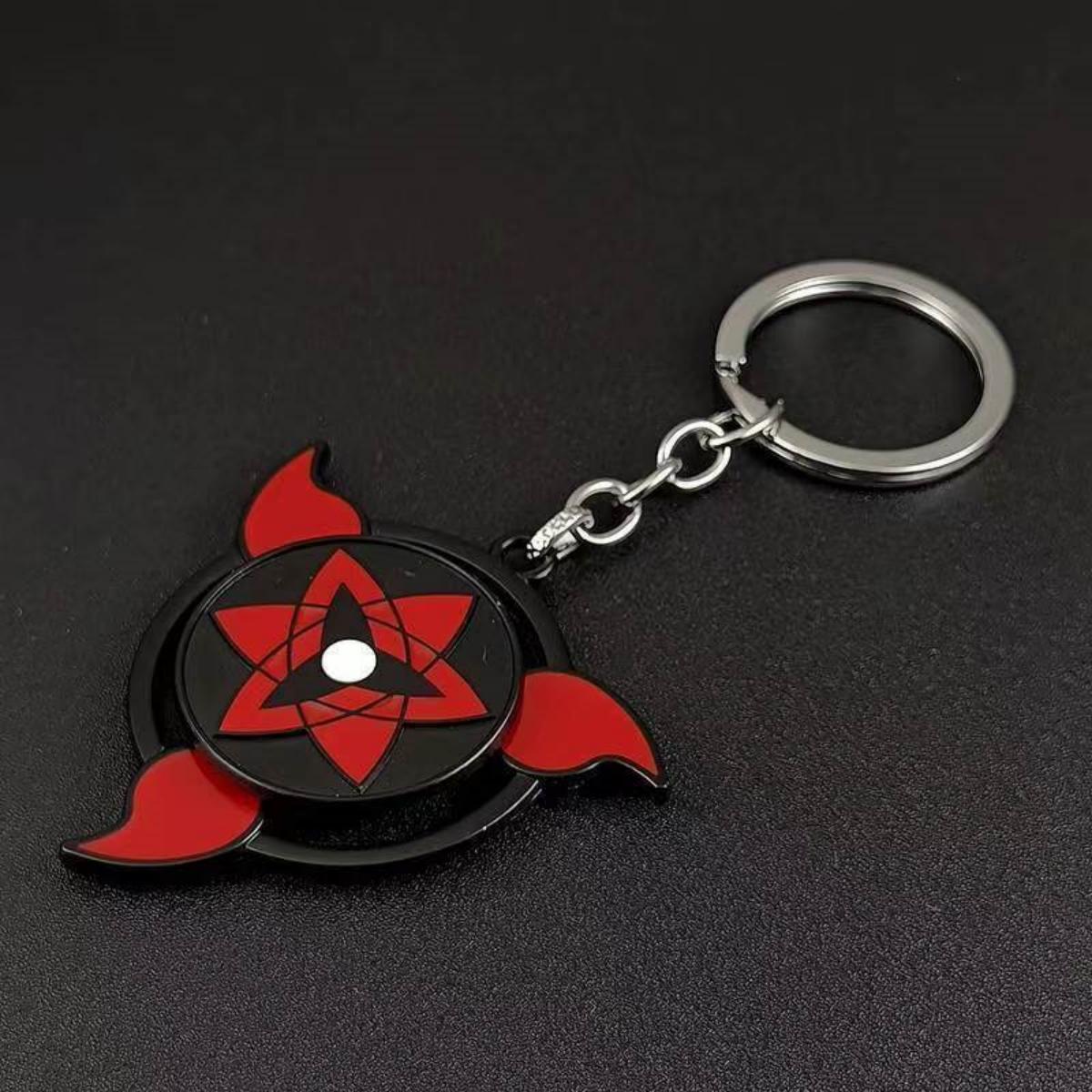 Narutoo Sharingan Rotatable Keychain - Spinning Eye Design Accessory with Detachable Charm