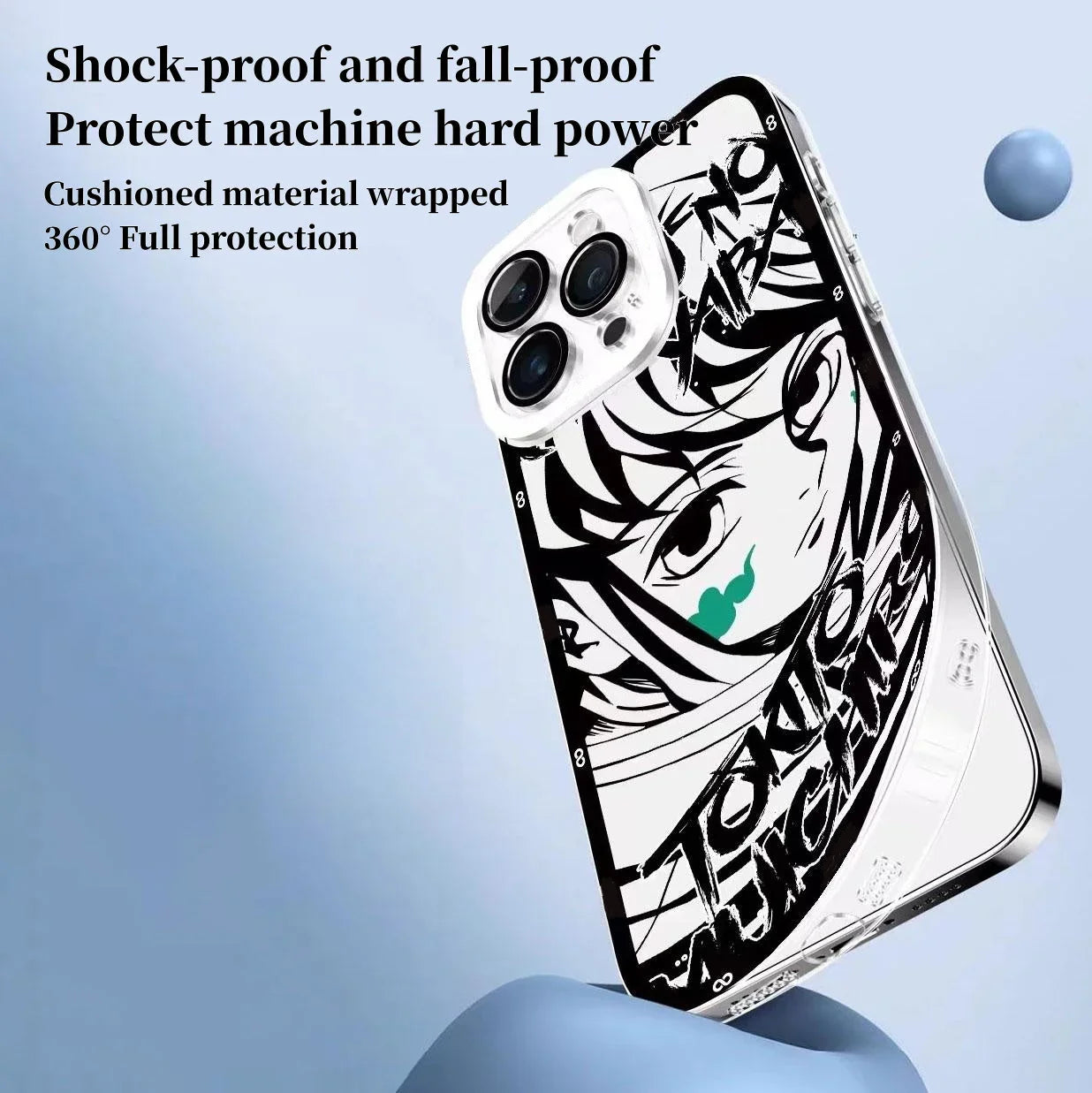 Demon Slayerr Transparent Silicone Case - Tanjirou/Mitsuri/Muichirou Design, Shockproof & Scratch - Resistant for iPhone