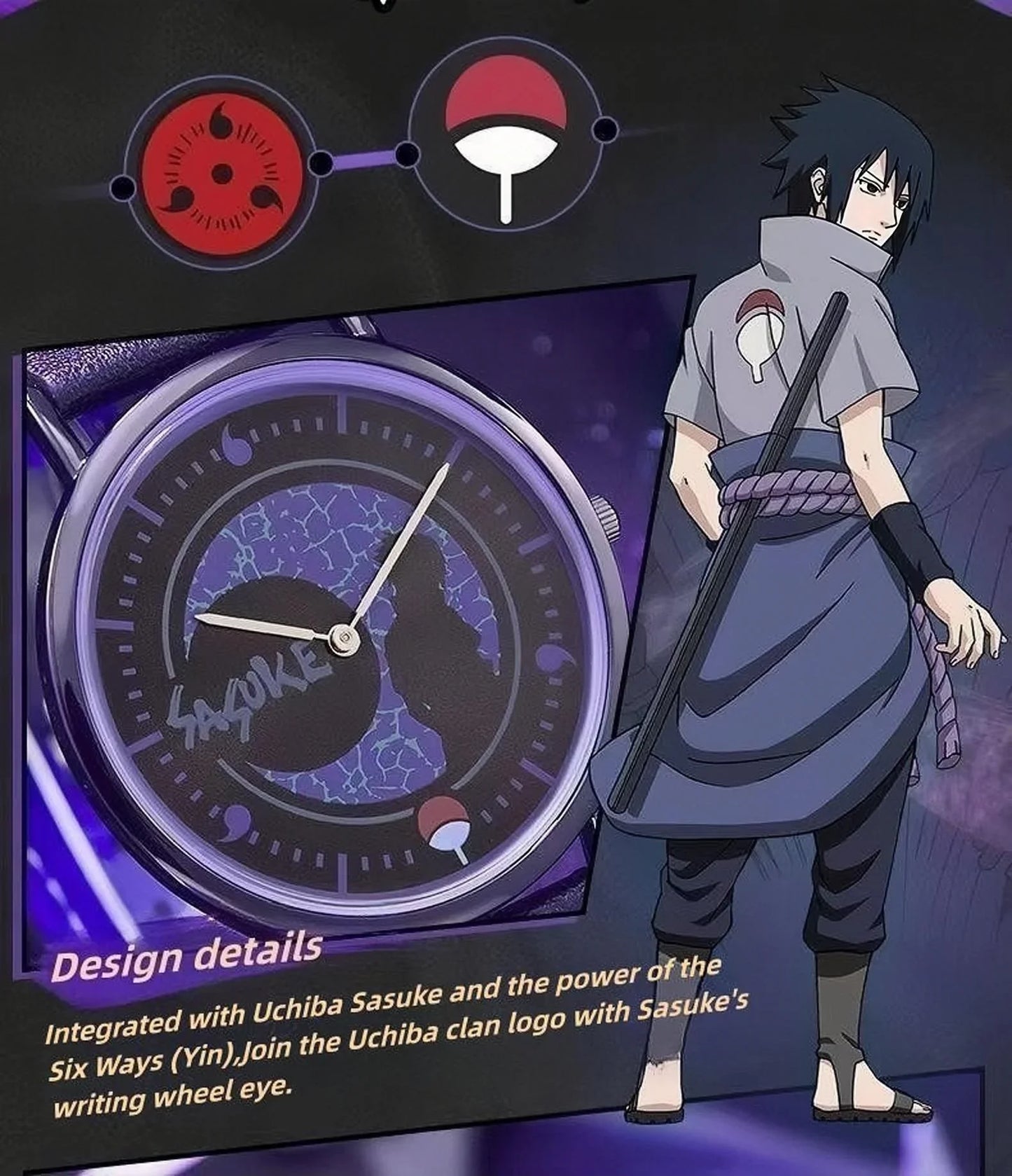 Sasuke/Kakashi/Itachi Quartz Watch - 30M Waterproof, Unisex, Anime Dial, Casual Daily Wear