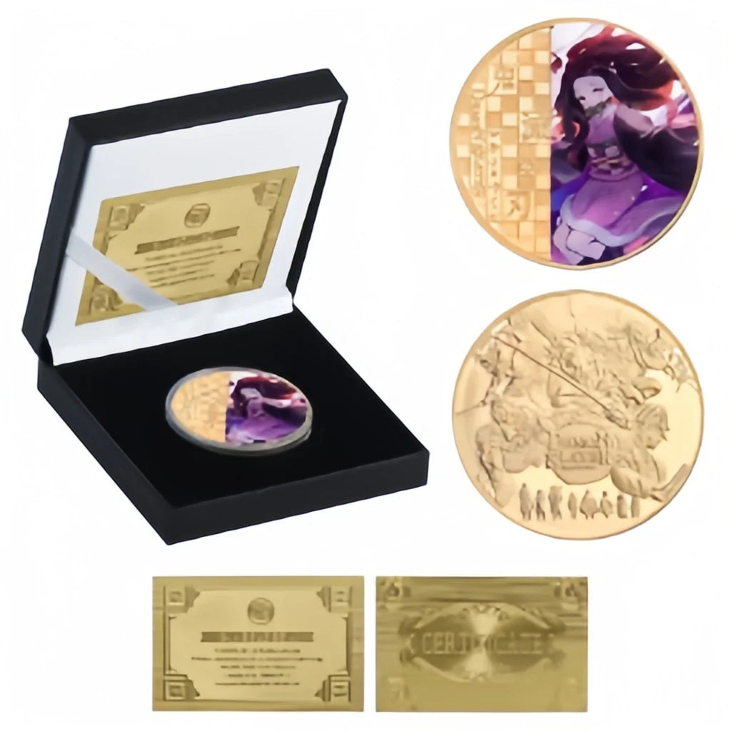 Demon Slayerr Tanjirou 24K Gold Plated Official Bank Coins - Limited Edition Commemorative Collection