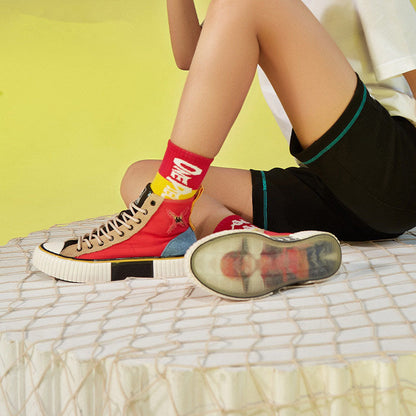 One Piecee Luffy Stylish Canvas Shoes - Comfortable Breathable Anime Footwear
