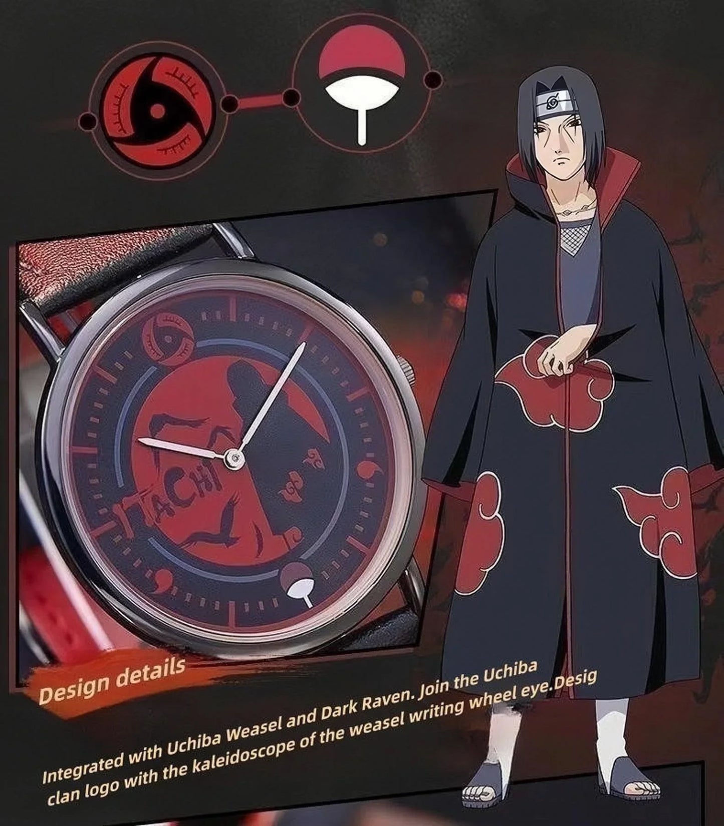 Sasuke/Kakashi/Itachi Quartz Watch - 30M Waterproof, Unisex, Anime Dial, Casual Daily Wear