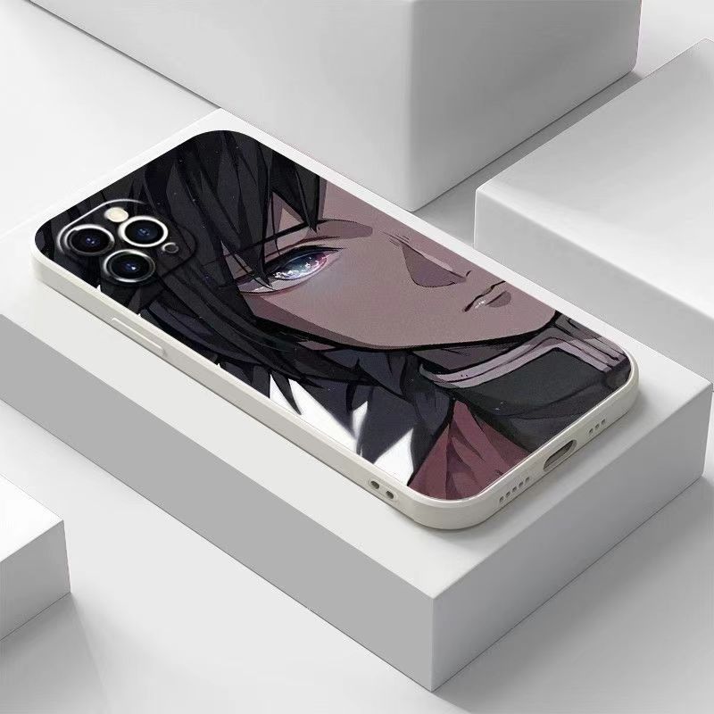 Demon Slayerr Transparent Silicone Case - Kyoujurou/Sanemi/Muichirou Design, Shockproof & Scratch - Resistant for iPhone