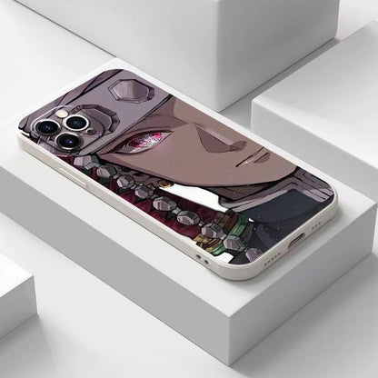 Demon Slayerr Transparent Silicone Case - Kyoujurou/Sanemi/Muichirou Design, Shockproof & Scratch - Resistant for iPhone