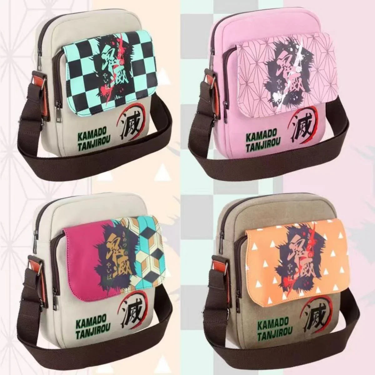 Demon Slayer Kamado Tanjirou Anime Satchel - Cartoon Character Design, Durable Bag