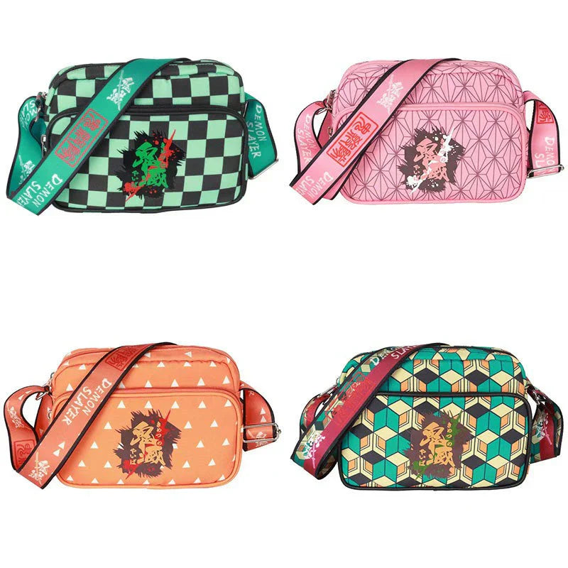 Demon Slayerr Tanjirou/Nezuko/Zenitsu/Giyuu Small Crossbody Bag - Student Satchel with Sufficient Capacity