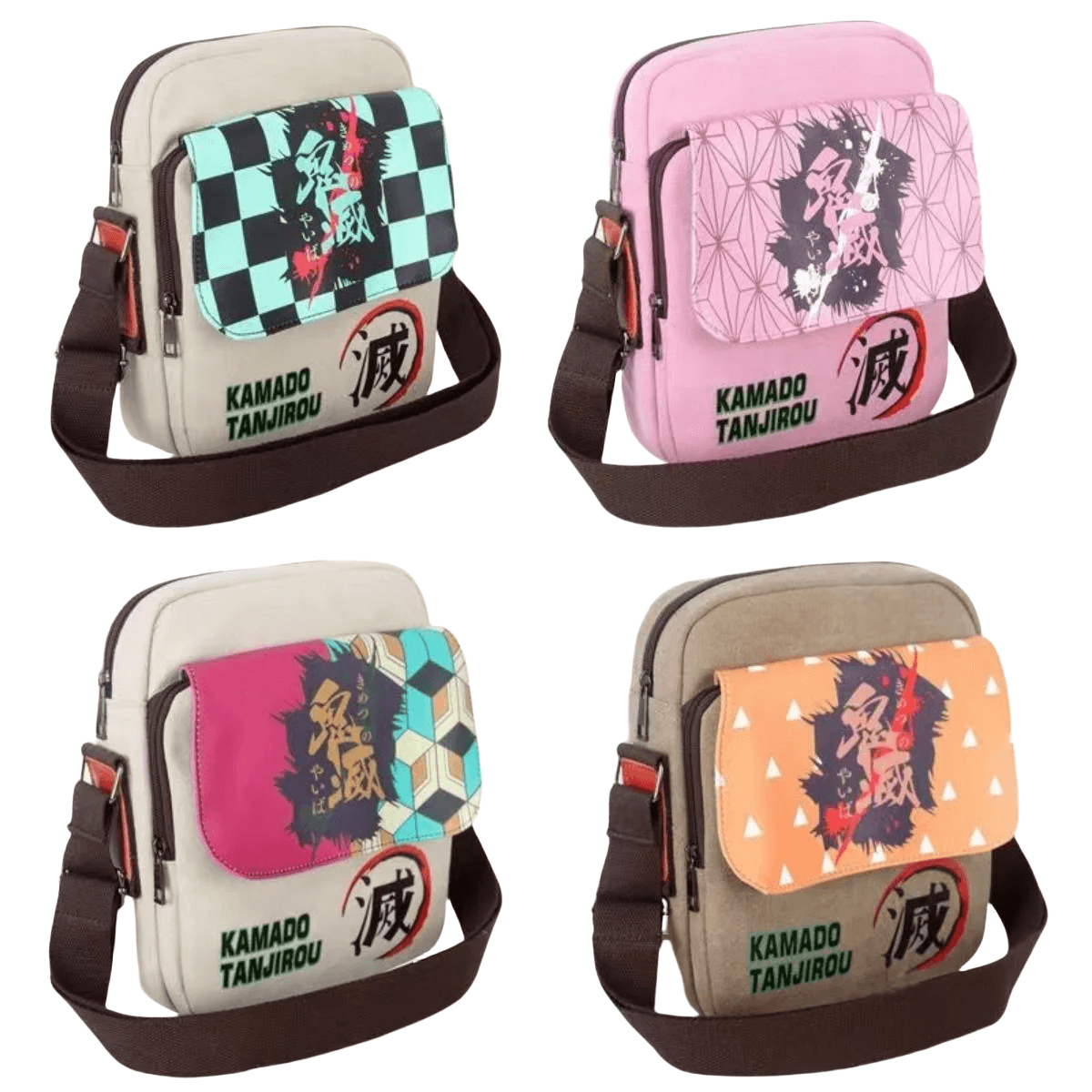Demon Slayer Kamado Tanjirou Anime Satchel - Cartoon Character Design, Durable Bag