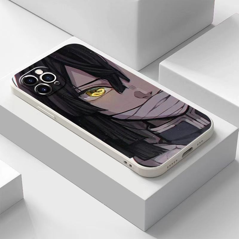 Demon Slayerr Transparent Silicone Case - Kyoujurou/Sanemi/Muichirou Design, Shockproof & Scratch - Resistant for iPhone