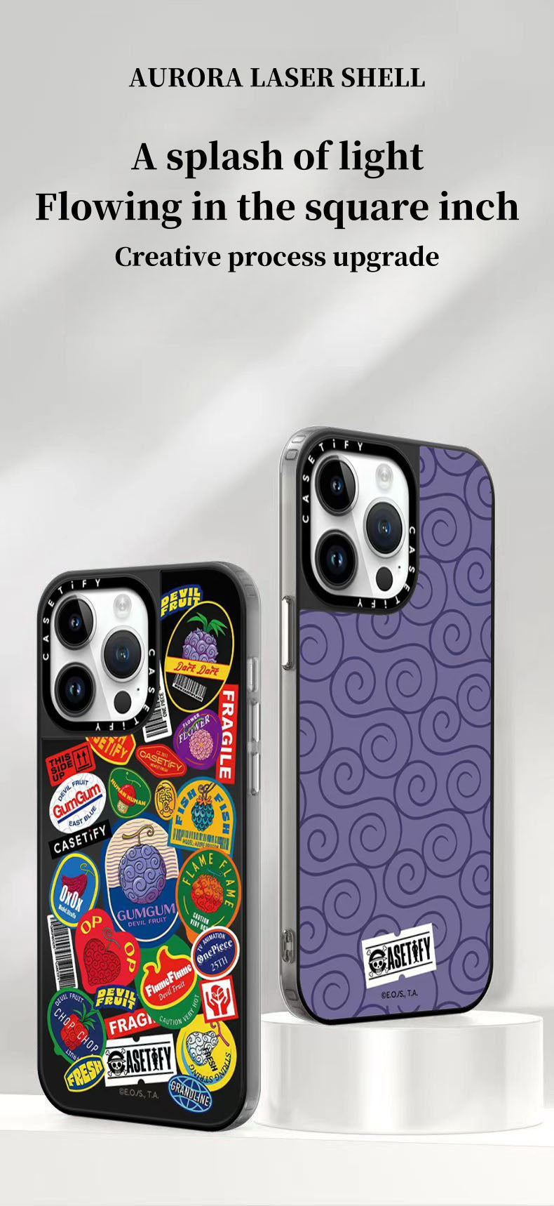 [Magnetic  Accessory]One Piecee Demon Fruit Round Magnetic Phone Grip Stand - 360° Rotating Holder for iPhone, Anti - Slip Hand Grip