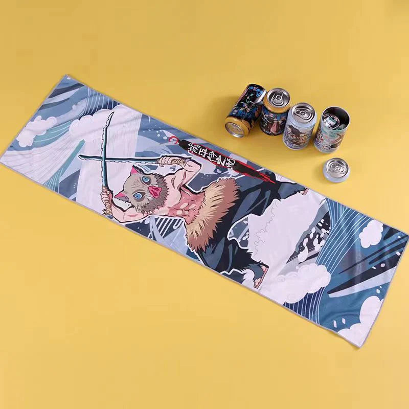 Demon Slayer Kamado Tanjirou Towel Blind Box - Cooling Quick-Dry Sports Towel, Chill Sweat Gift