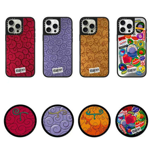 [Magnetic  Accessory]One Piecee Demon Fruit Round Magnetic Phone Grip Stand - 360° Rotating Holder for iPhone, Anti - Slip Hand Grip