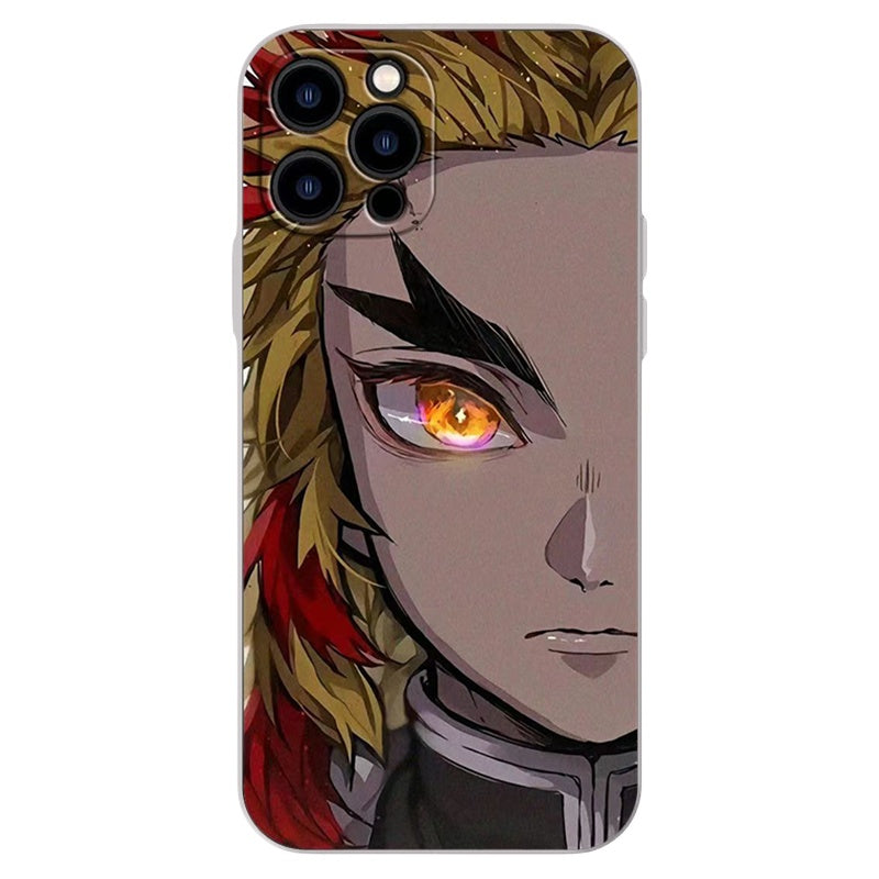 Demon Slayerr Transparent Silicone Case - Kyoujurou/Sanemi/Muichirou Design, Shockproof & Scratch - Resistant for iPhone