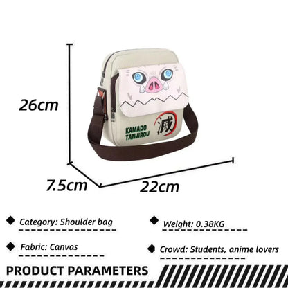 Demon Slayer Kamado Tanjirou Anime Satchel - Cartoon Character Design, Durable Bag