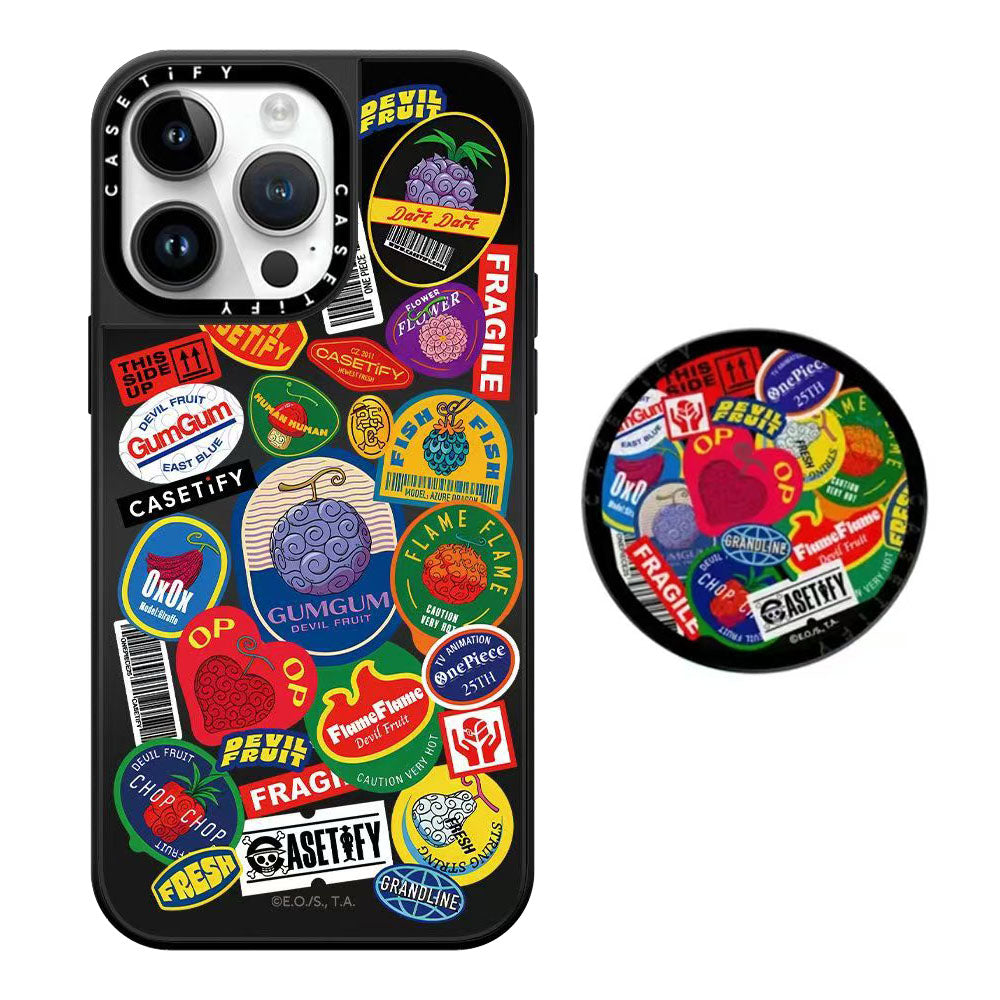 [Magnetic  Accessory]One Piecee Demon Fruit Round Magnetic Phone Grip Stand - 360° Rotating Holder for iPhone, Anti - Slip Hand Grip