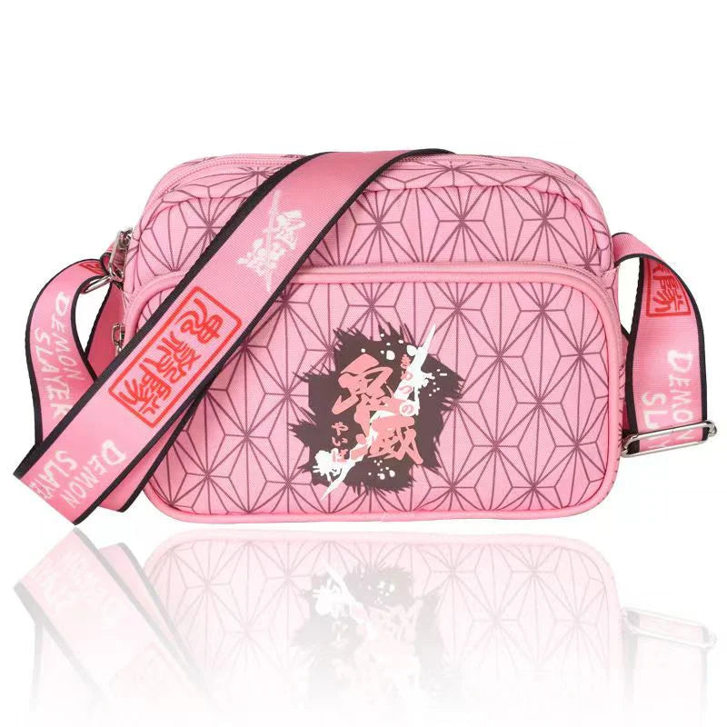 Demon Slayerr Tanjirou/Nezuko/Zenitsu/Giyuu Small Crossbody Bag - Student Satchel with Sufficient Capacity