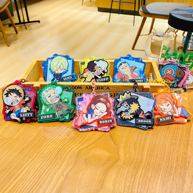 One Piecee 12 - Character Cute Cartoon Keychain Blind Box Set - Collectible Anime Charms Bundle
