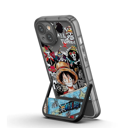 [Magnetic]One Piece Luffy iPhone Silicone Case - Multifunctional Magnetic Kickstand, Shockproof