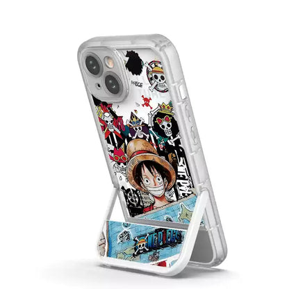 [Magnetic]One Piece Luffy iPhone Silicone Case - Multifunctional Magnetic Kickstand, Shockproof