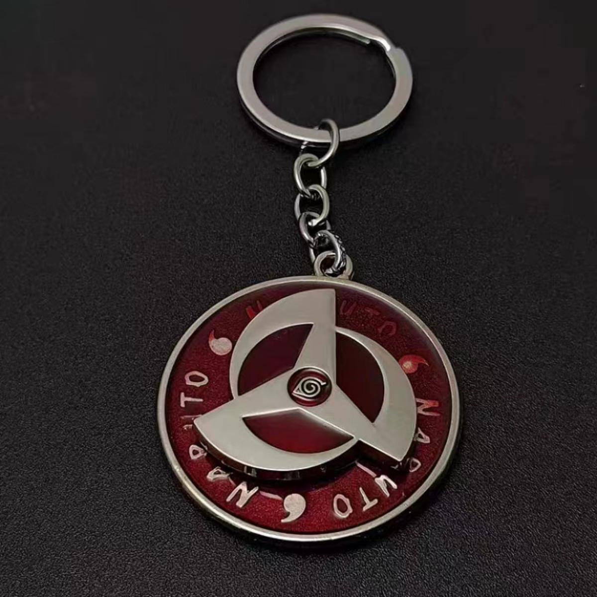 Narutoo Sharingan Rotatable Keychain - Spinning Eye Design Accessory with Detachable Charm