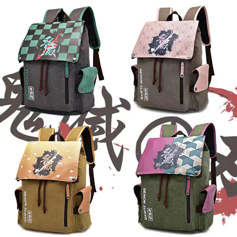 Demon Slayerr Tanjirou/Nezuko/Zenitsu/Giyuu Sturdy Oversized Backpack - High - Capacity Anime Travel Bag