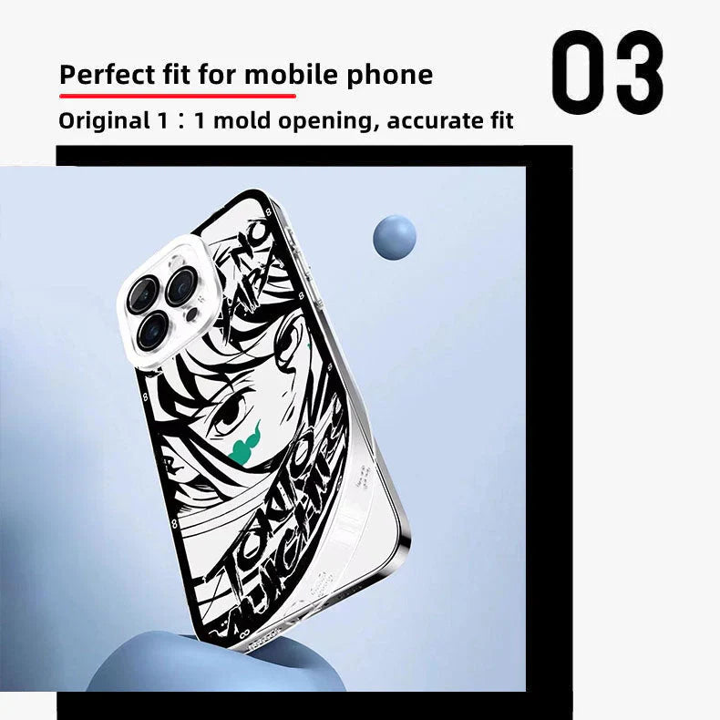 Demon Slayerr Transparent Silicone Case - Tanjirou/Mitsuri/Muichirou Design, Shockproof & Scratch - Resistant for iPhone