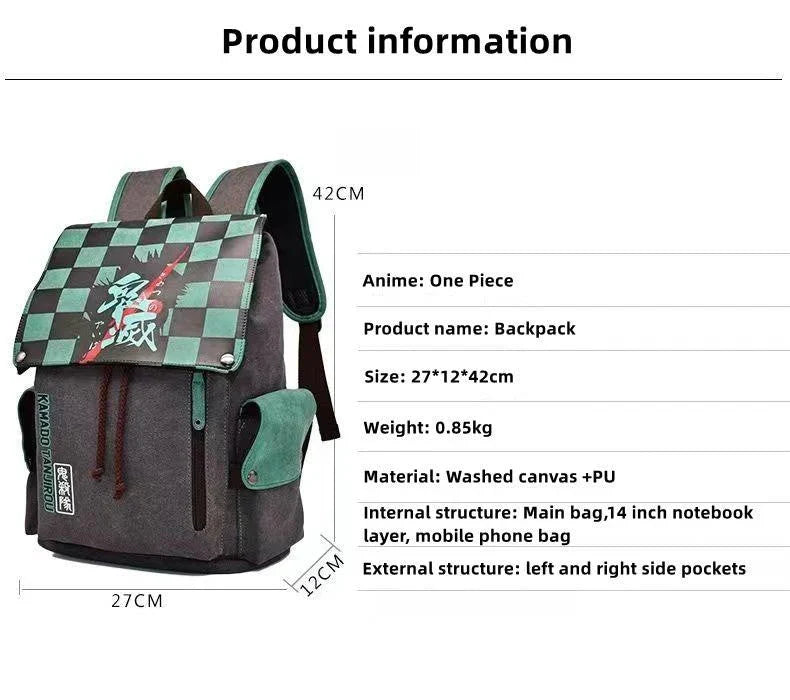 Demon Slayerr Tanjirou/Nezuko/Zenitsu/Giyuu Sturdy Oversized Backpack - High - Capacity Anime Travel Bag