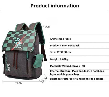 Demon Slayerr Tanjirou/Nezuko/Zenitsu/Giyuu Sturdy Oversized Backpack - High - Capacity Anime Travel Bag