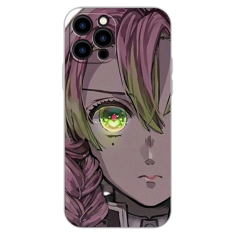 Demon Slayerr Transparent Silicone Case - Kyoujurou/Sanemi/Muichirou Design, Shockproof & Scratch - Resistant for iPhone
