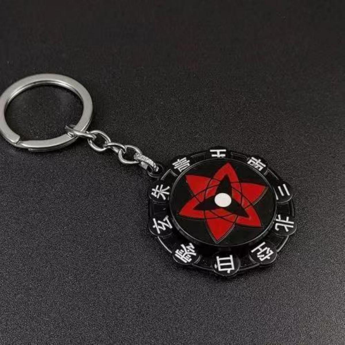 Narutoo Sharingan Rotatable Keychain - Spinning Eye Design Accessory with Detachable Charm