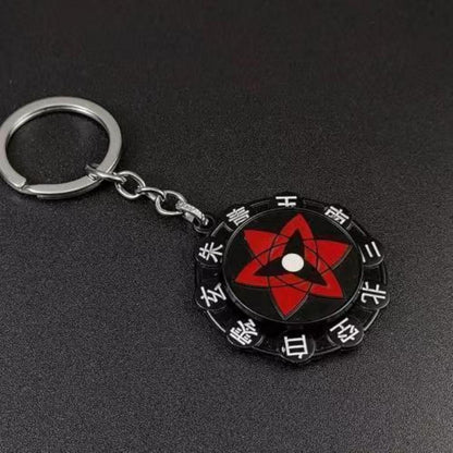 Narutoo Sharingan Rotatable Keychain - Spinning Eye Design Accessory with Detachable Charm