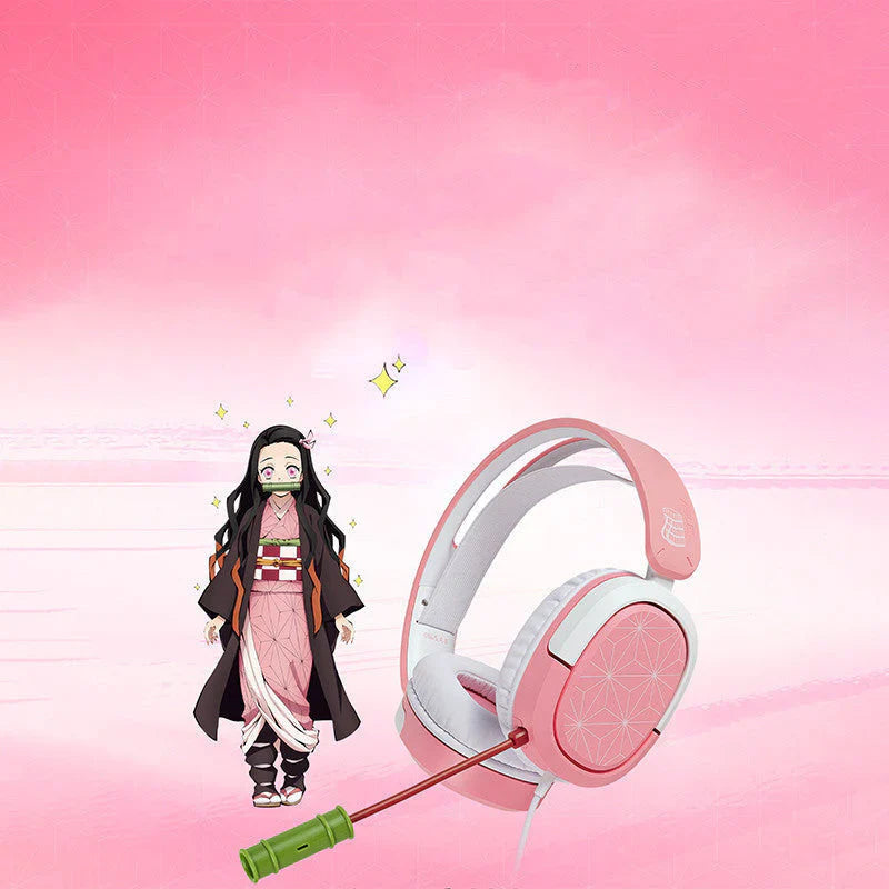 Demon Slayer Kamado Tanjirou/Kamado Nezuko Headset - Over-Ear Gaming Headphones