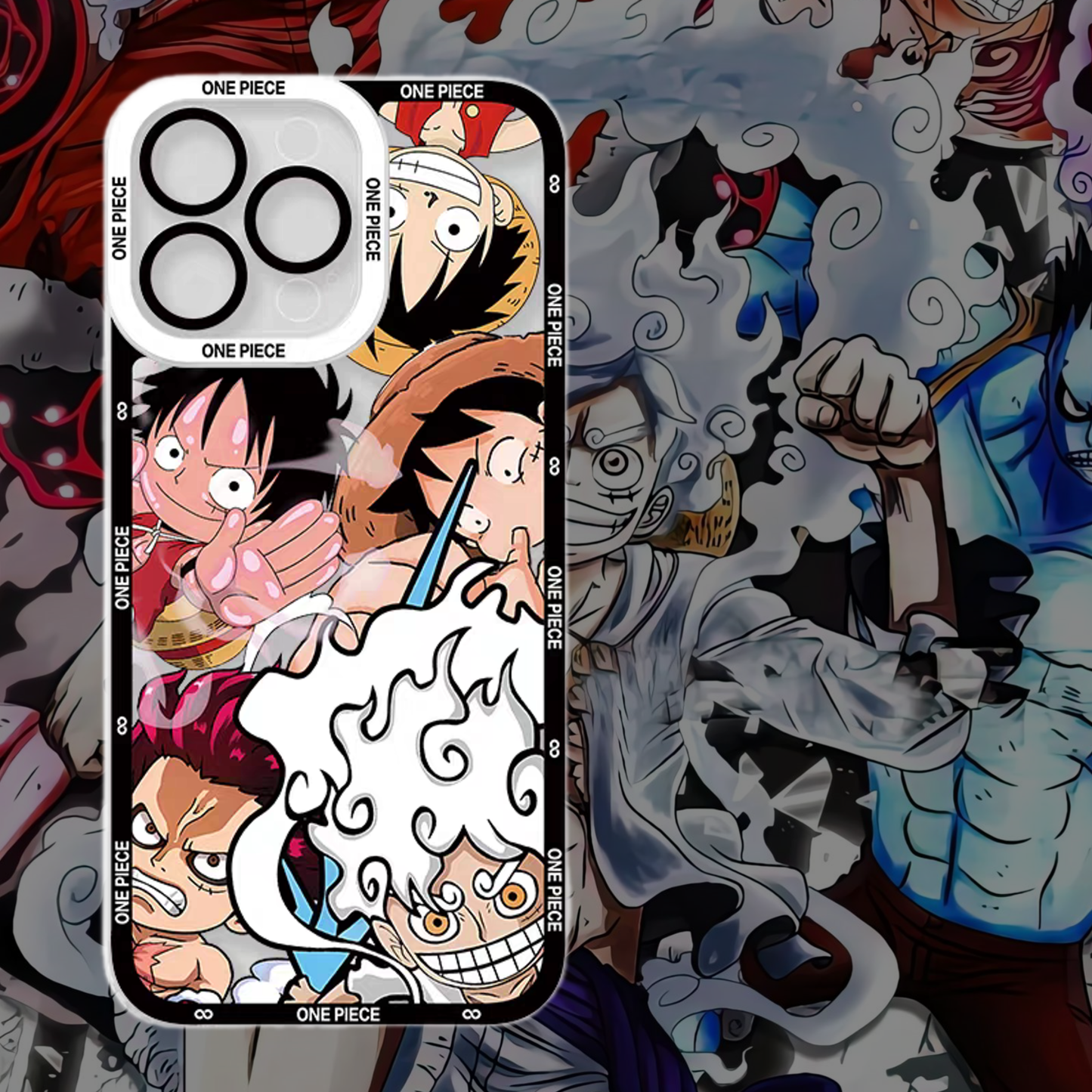 [HOT]Cute Luffy Gear 5 iPhone silicone crash-resistant phone case