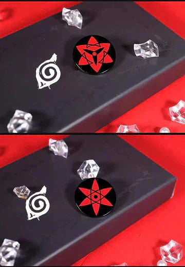 Naruto Mangekyou Sharingan Metal Badge Collection - Sasuke/Itachi/Kakashi, Anime Pin Set for Collectors Physical display
