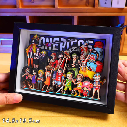 One Piece 3D Family Portrait Decorative Painting - Luffy Anime Merch, Desktop Display, Birthday Gift