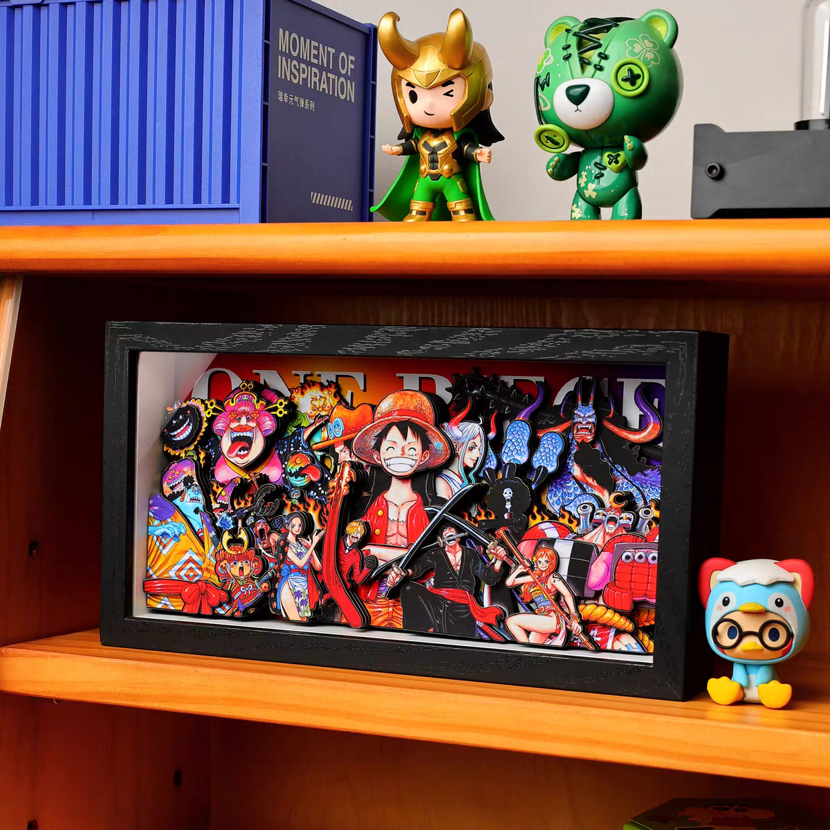 One Piece 3D Family Portrait Decorative Painting - Luffy Anime Merch, Desktop Display, Birthday Gift